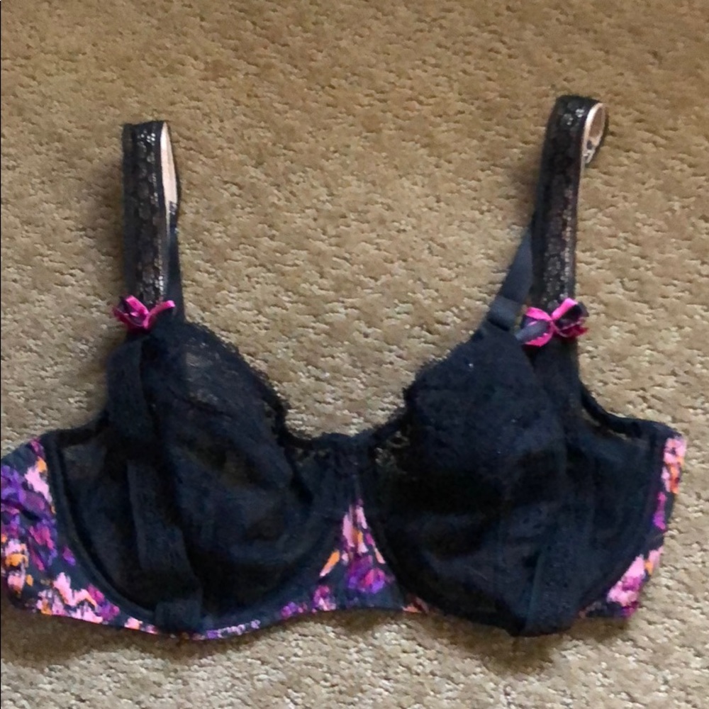 Aubade Navy and Purple Lace Bra 34E